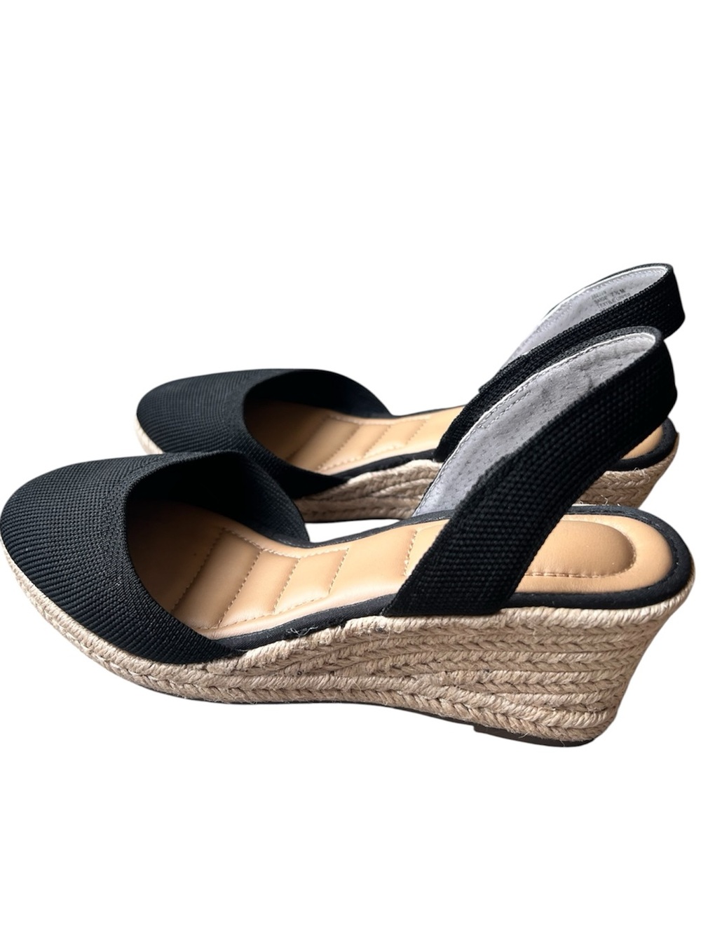 Kelly & Katie Black Knit Espadrille Wedges Size 7.5